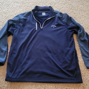 Callaway Navy Blue Quarter-Zip Pullover Golf Lkng Sleeved Sleeves